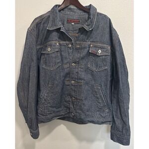Vintage Guess Denim Jacket Unisex‎ Sz XXL Blue Jean 80s 90s Y2k Trucker Core USA